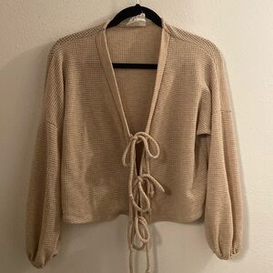 Cropped tie sweater | Sadie & sage